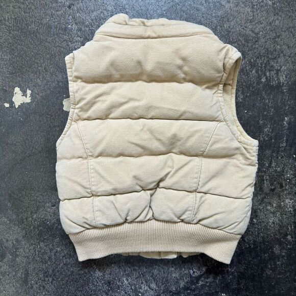 Gap Unisex Kids Fleece Sleeveless Full Zip Puffer Vest Beige Size Small (6-7) - Picture 6 of 9